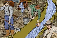 Book illustration Gold Rush Miners