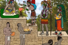 Book Illustration Mayan Empire  Male Social Classes