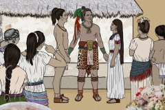 Book Illustration Mayan Empire Marriage Celebration