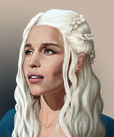 Digitally Painted Portrait Deanerys Targaryen