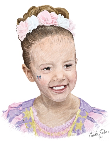 Digitally Drawn Portrait Colored Pencil style