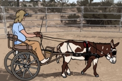Book Illustration Donkey Pulls a Cart